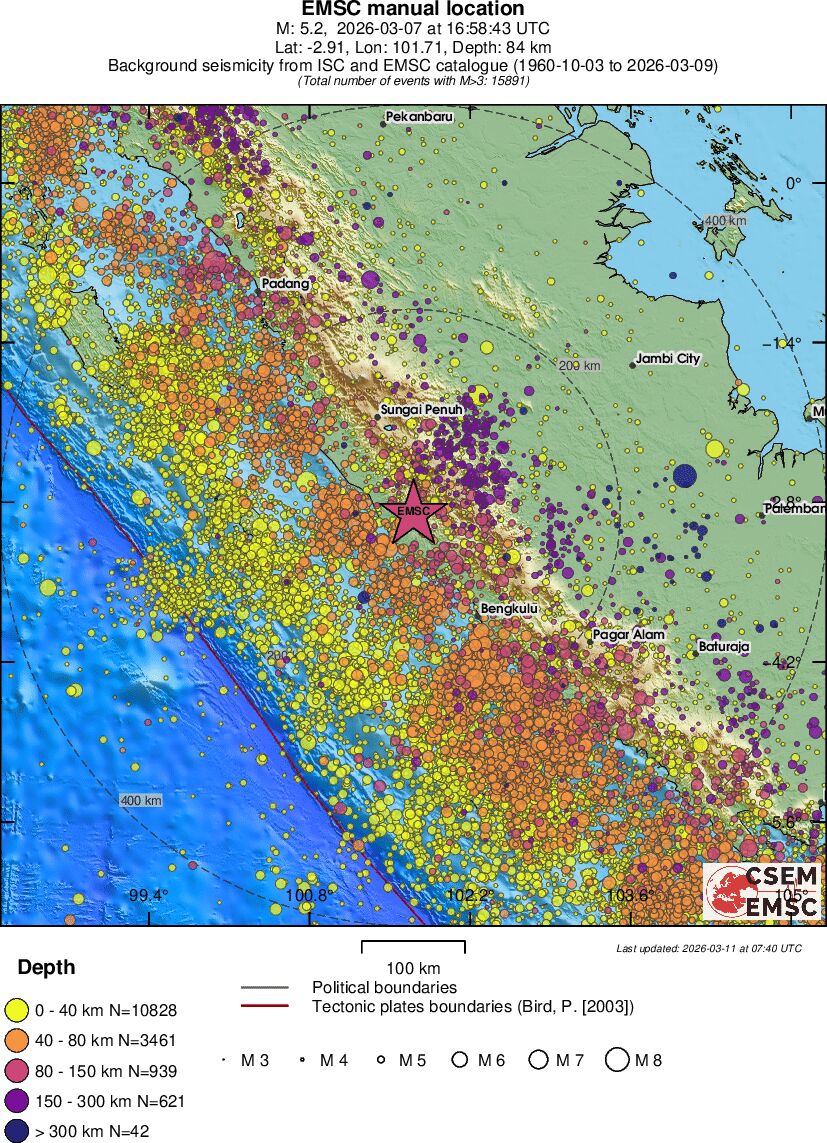 regional historical seismicity