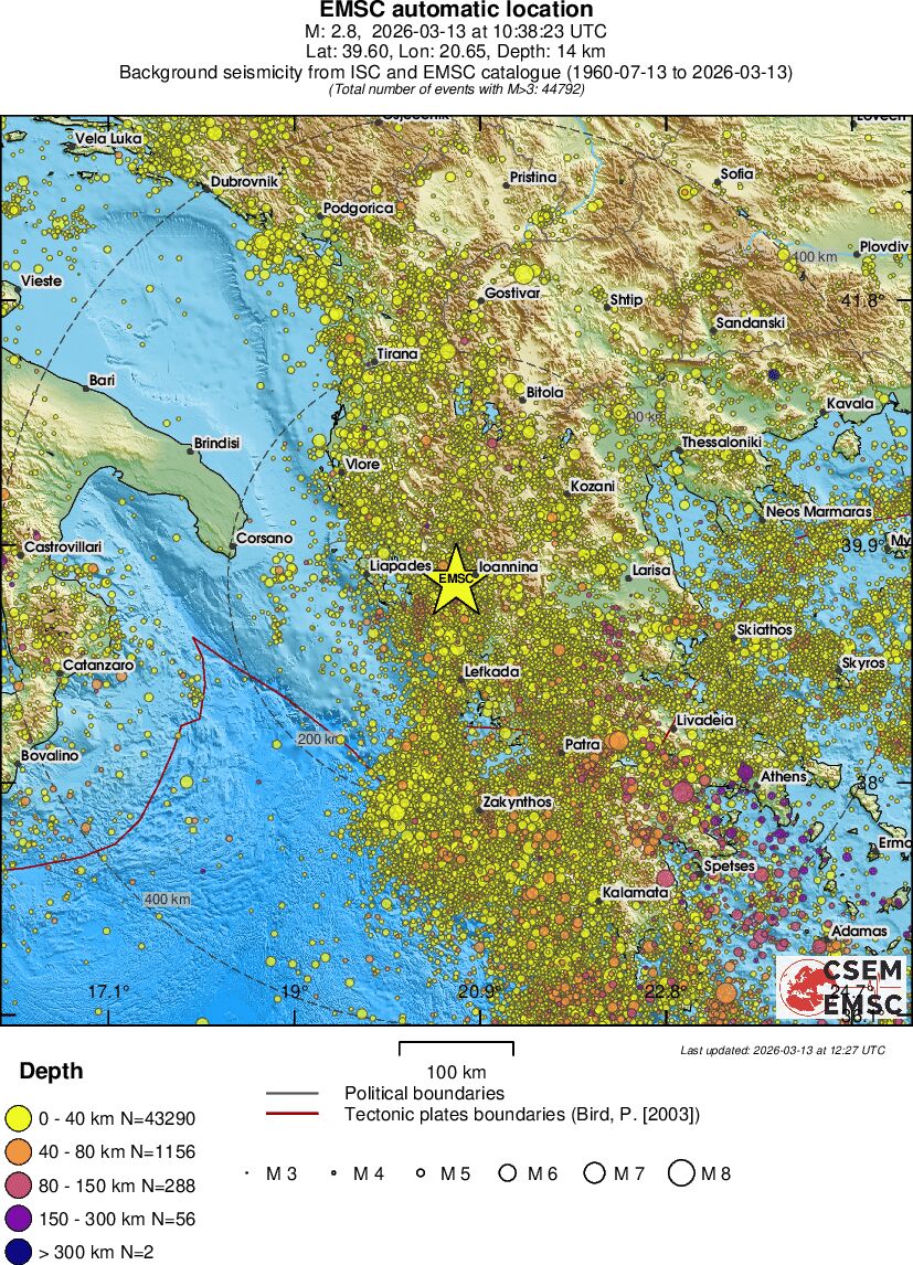 regional historical seismicity