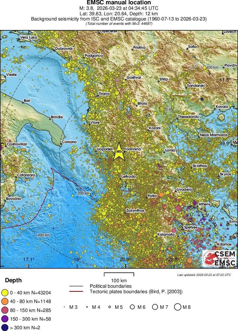 regional historical seismicity