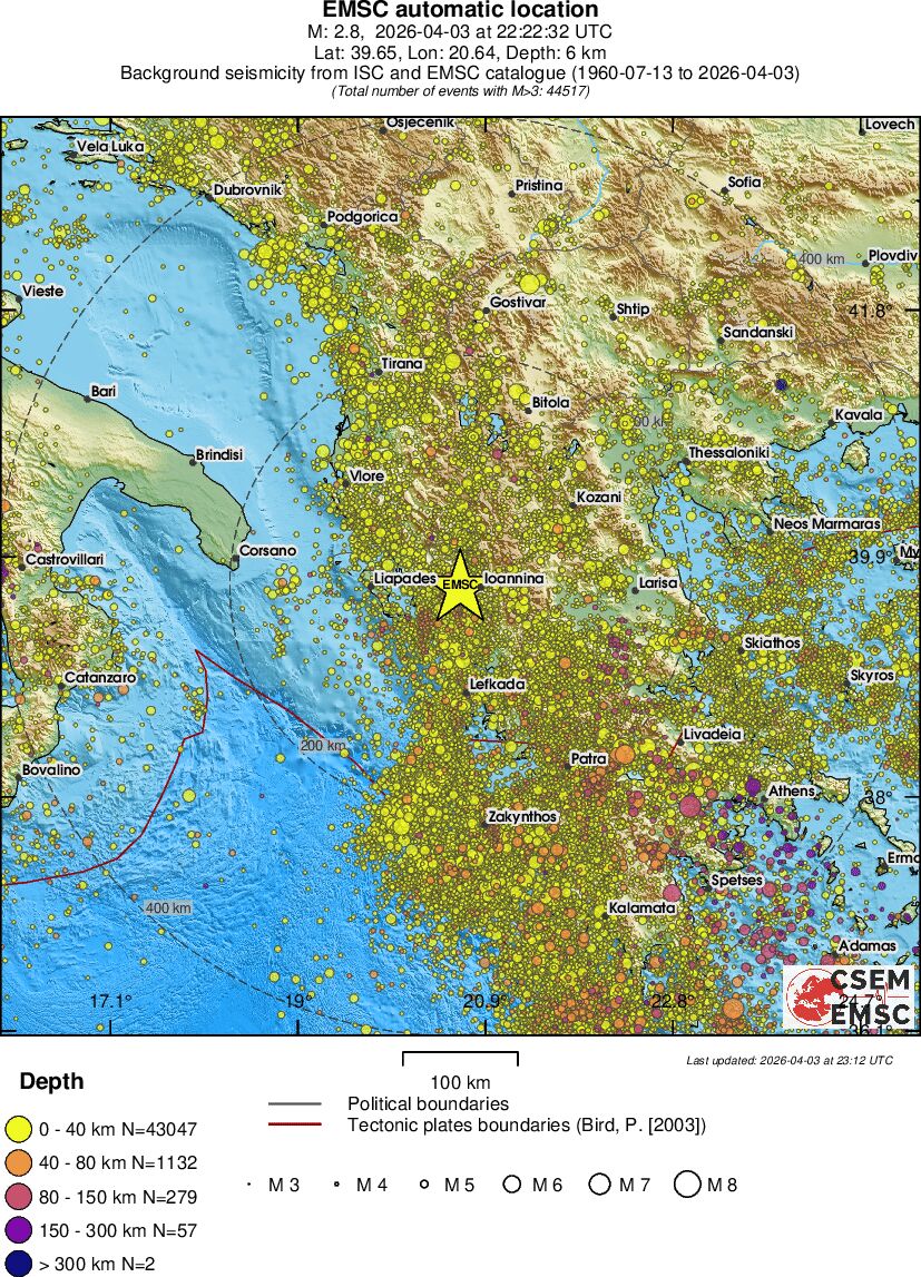 regional historical seismicity