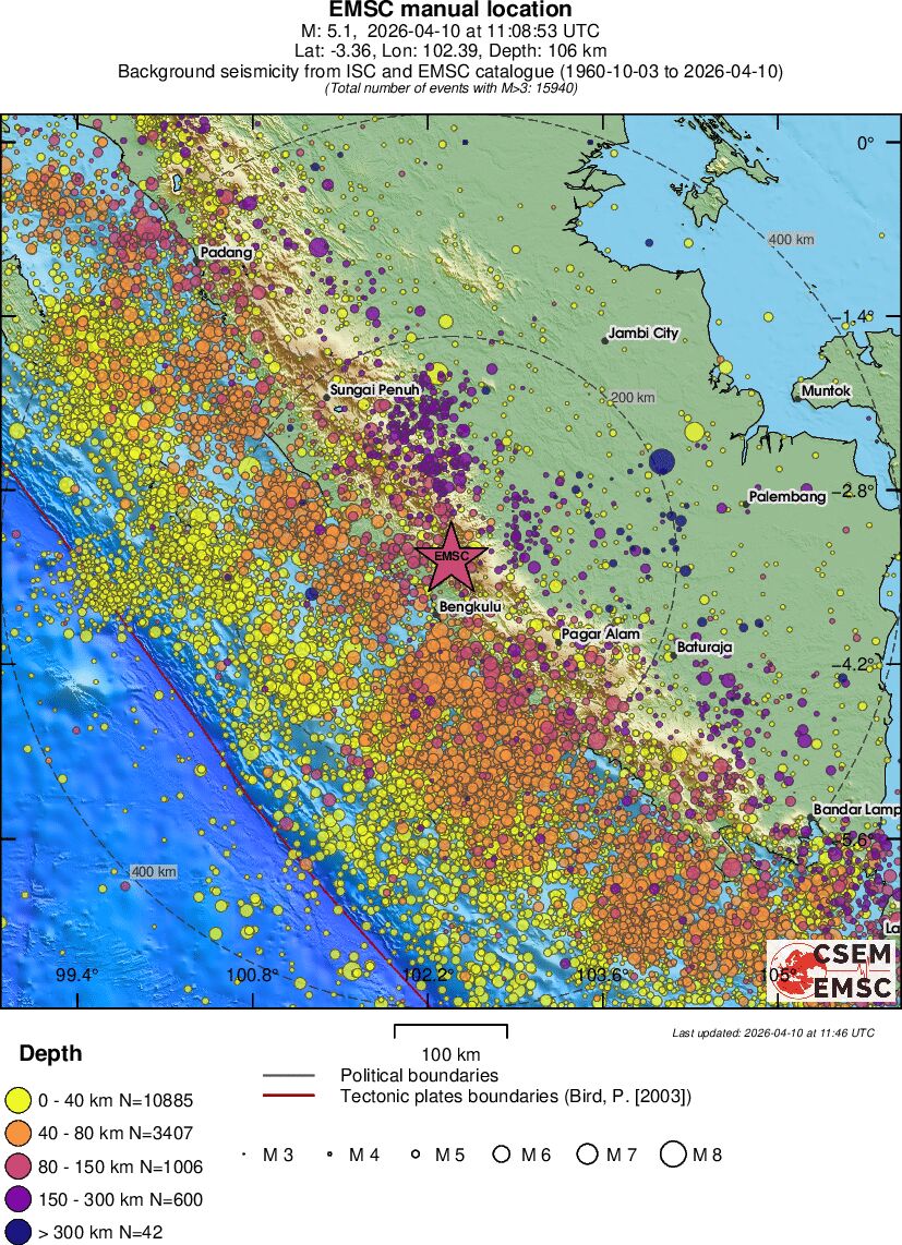 regional historical seismicity