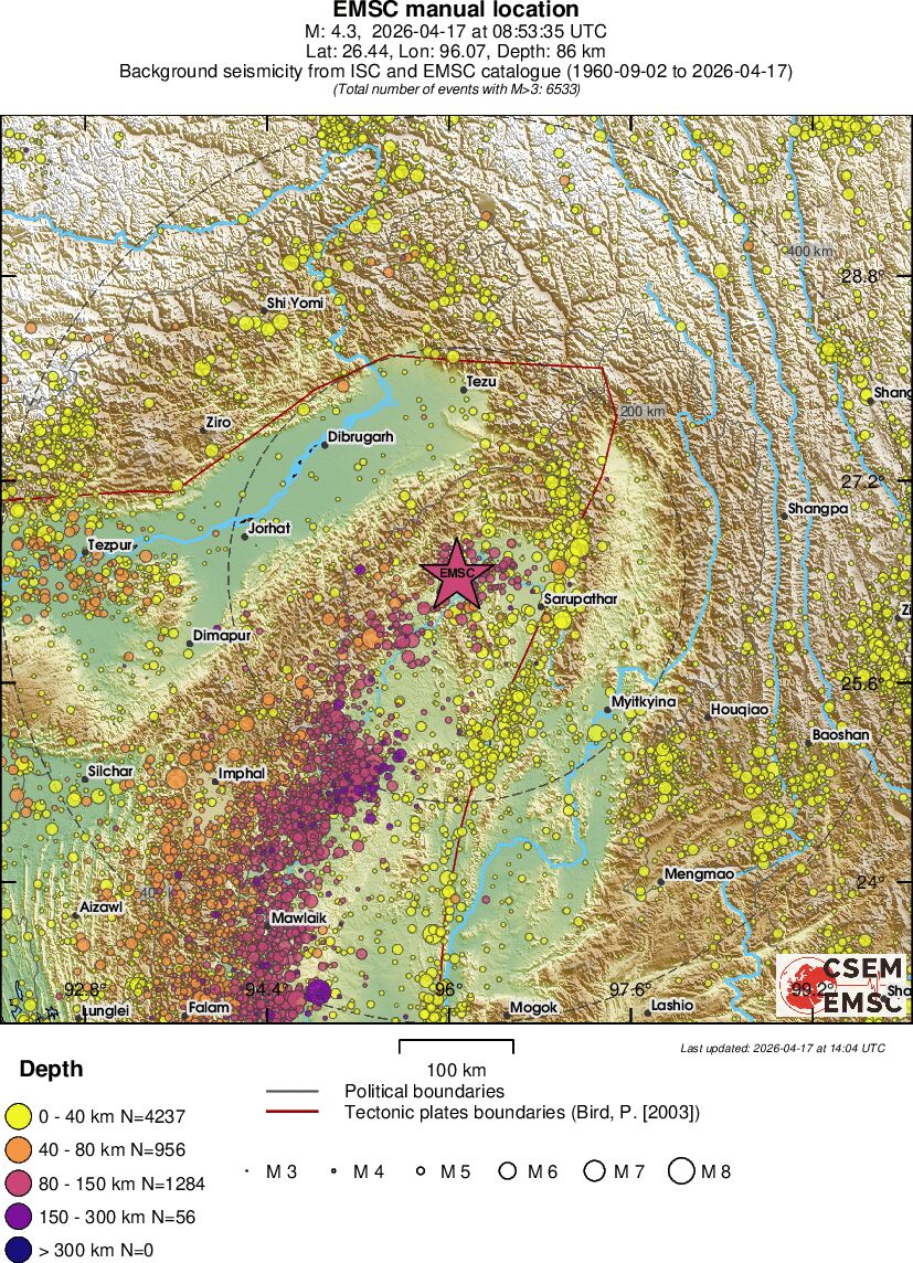 regional historical seismicity
