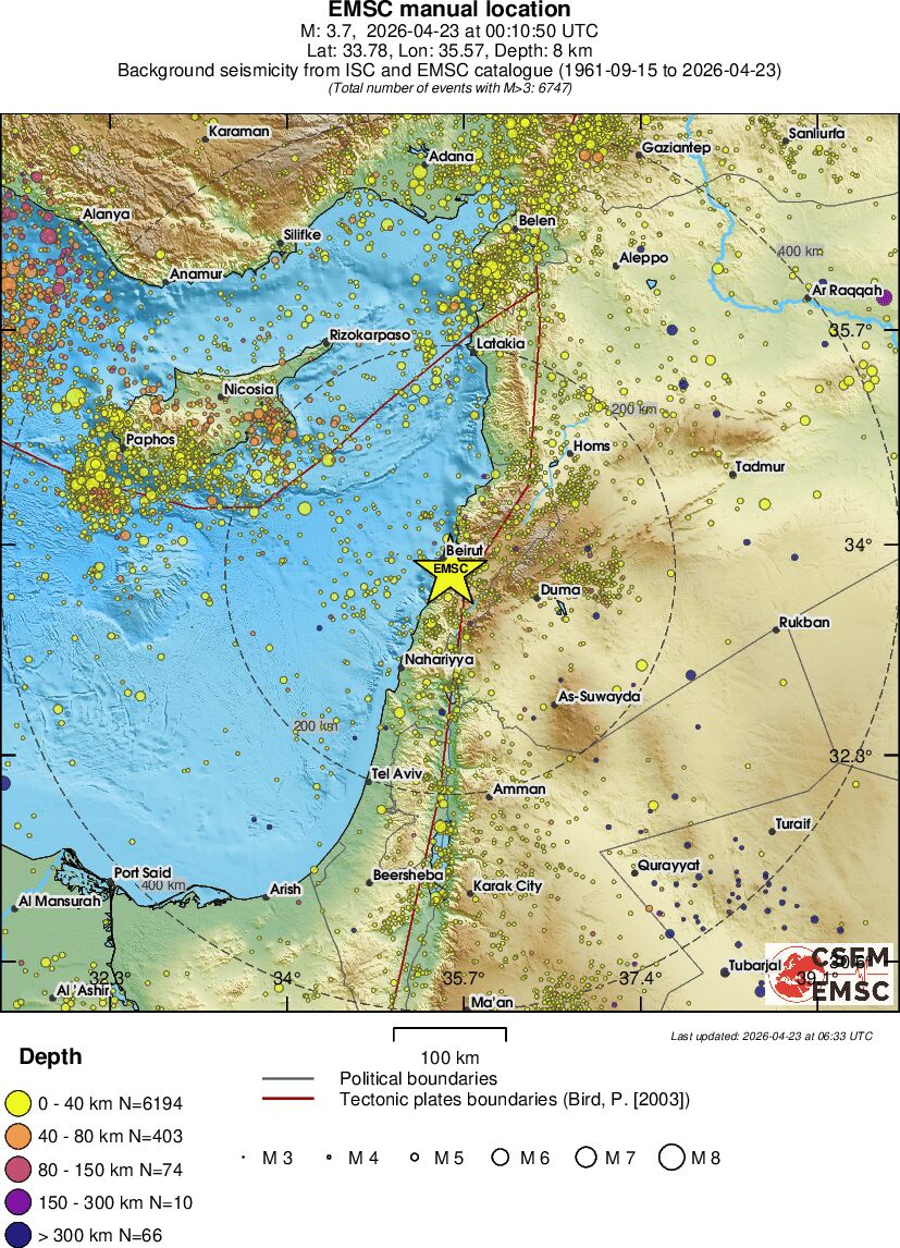 regional historical seismicity