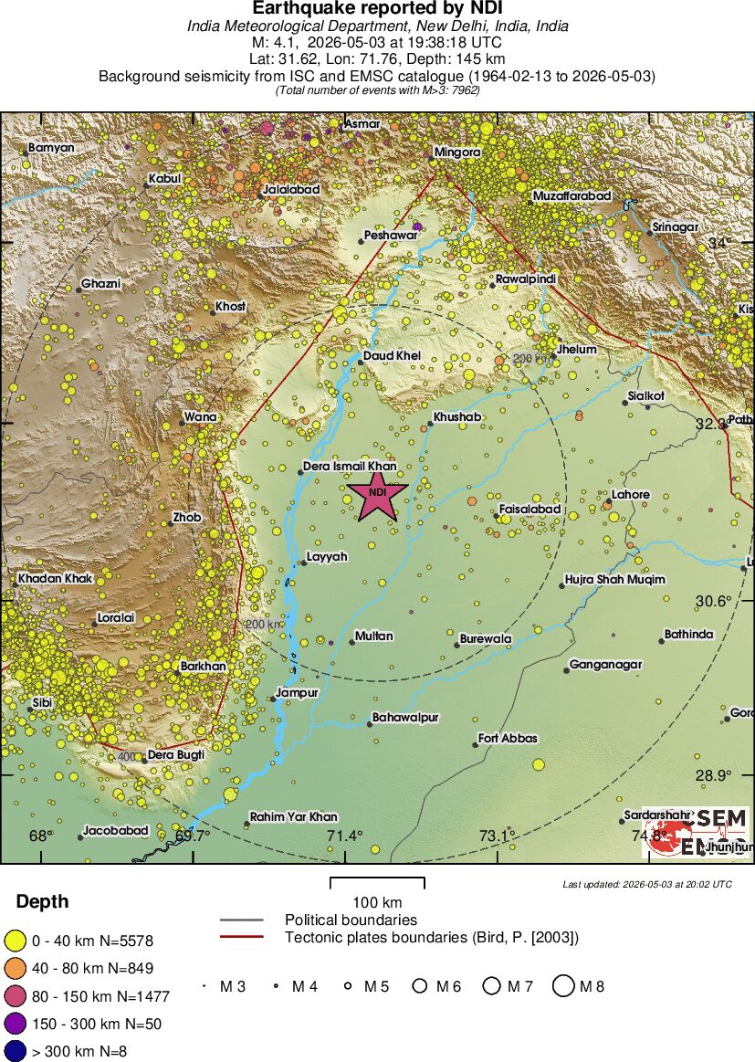 regional historical seismicity