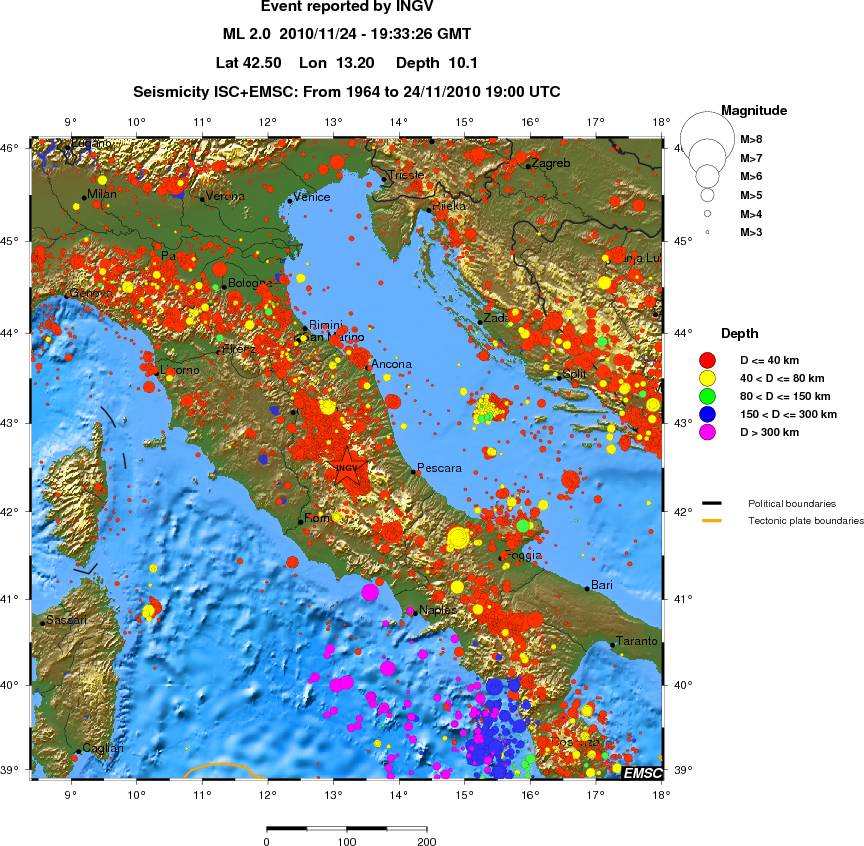 regional historical seismicity