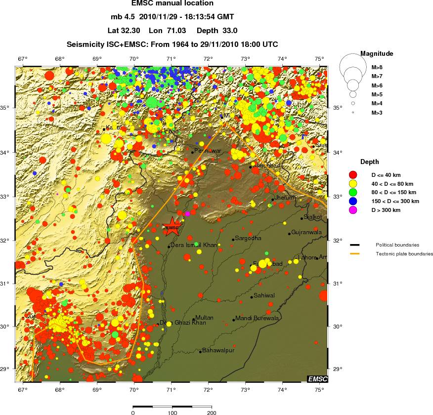 regional historical seismicity