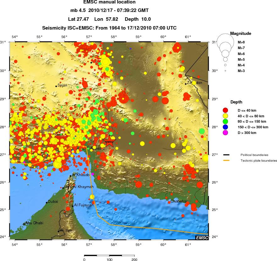regional historical seismicity