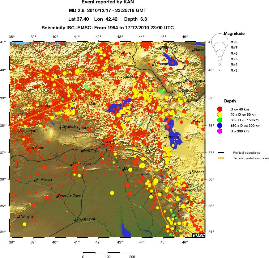 regional historical seismicity