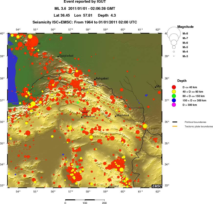 regional historical seismicity