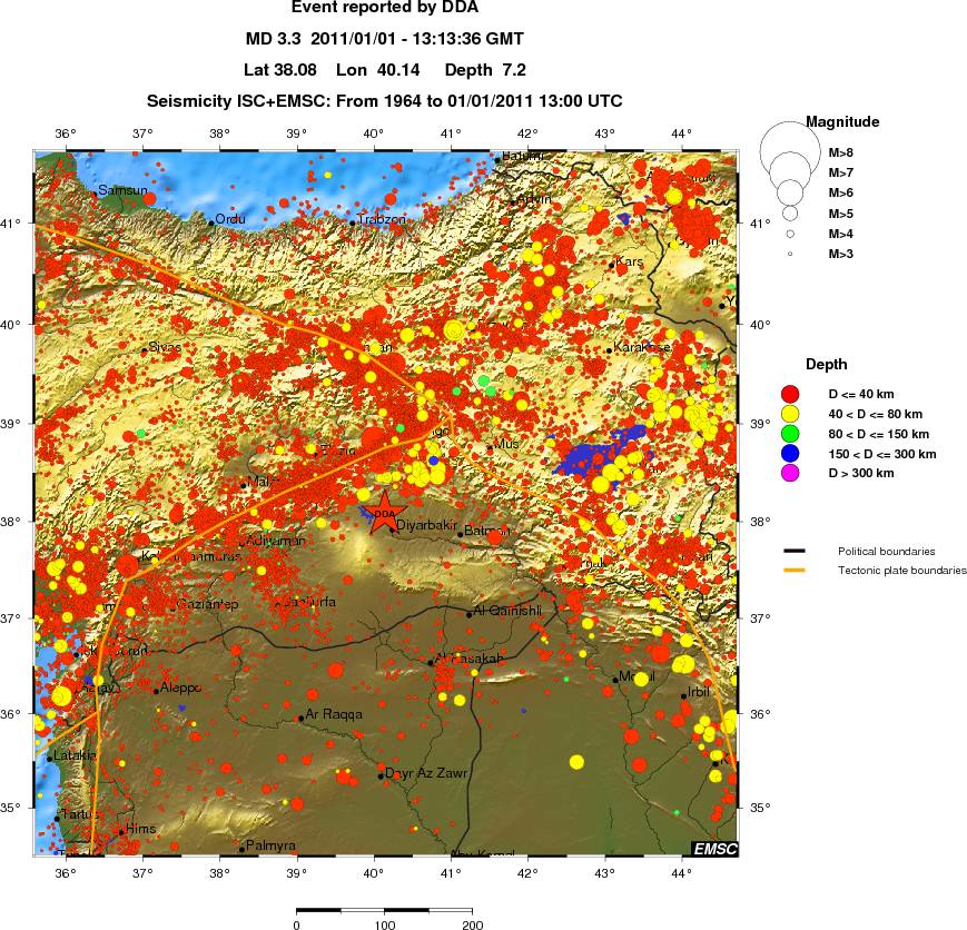 regional historical seismicity