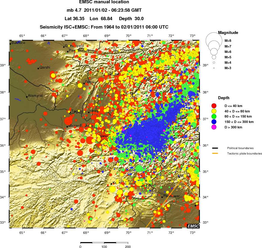 regional historical seismicity