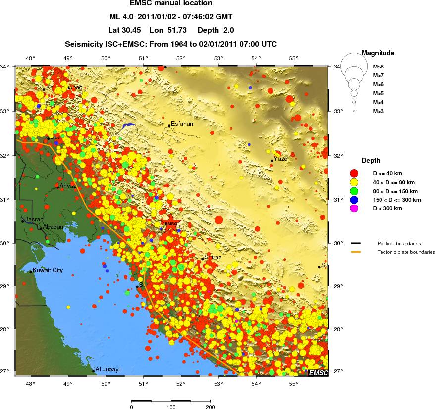 regional historical seismicity