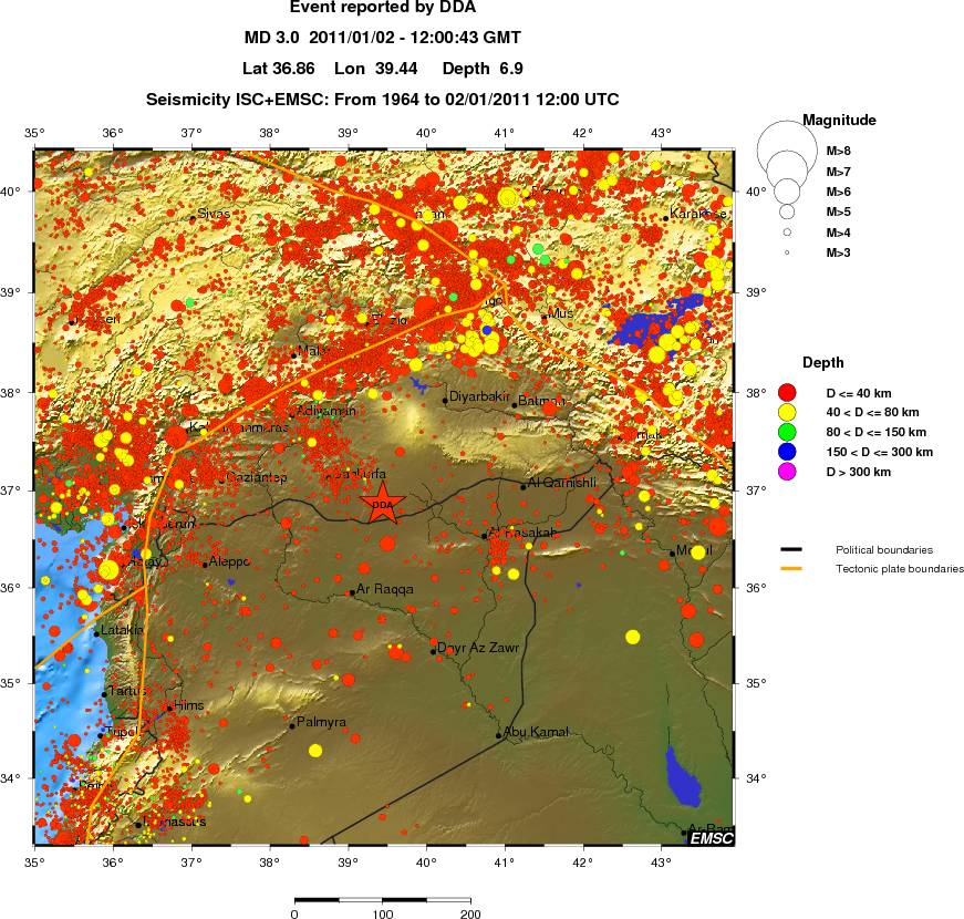 regional historical seismicity