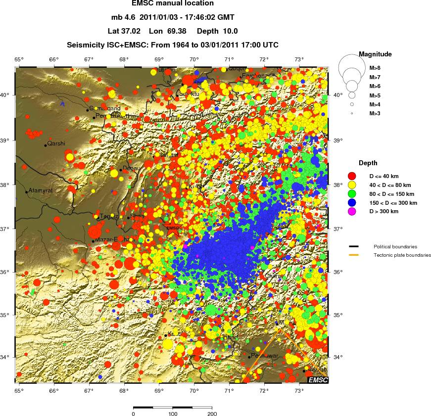 regional historical seismicity