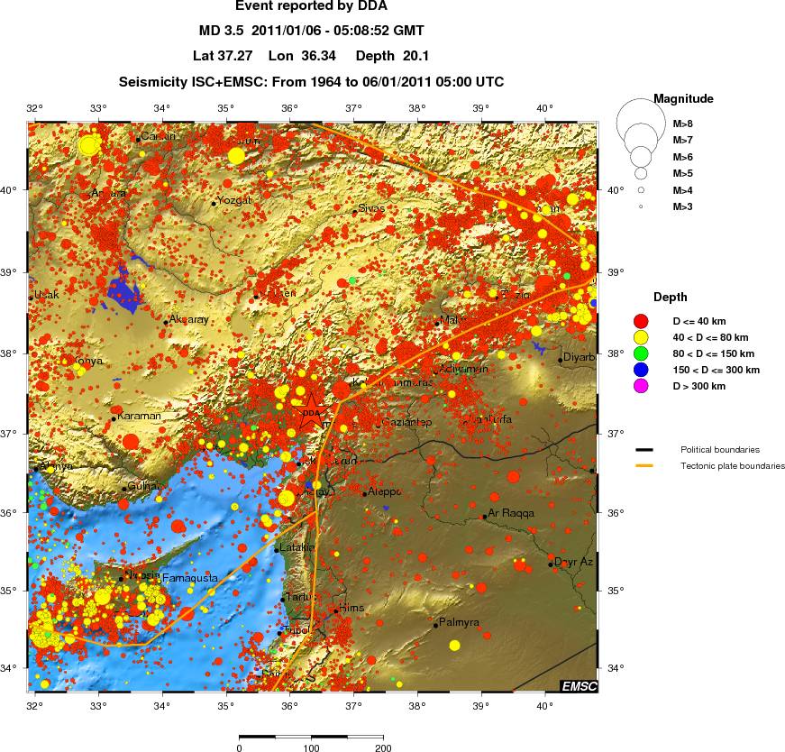 regional historical seismicity