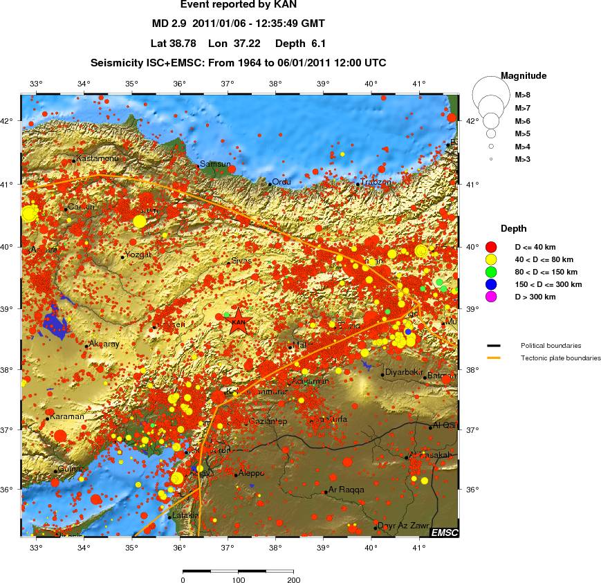 regional historical seismicity