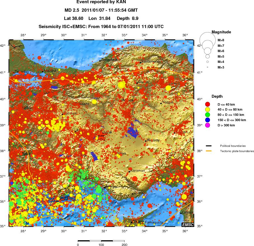 regional historical seismicity