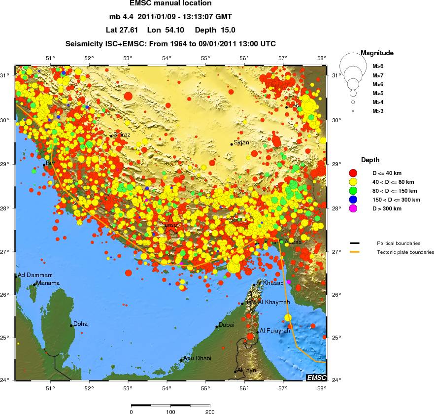 regional historical seismicity