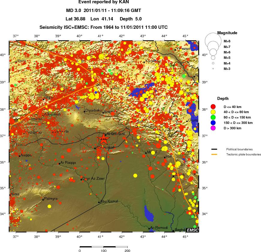 regional historical seismicity