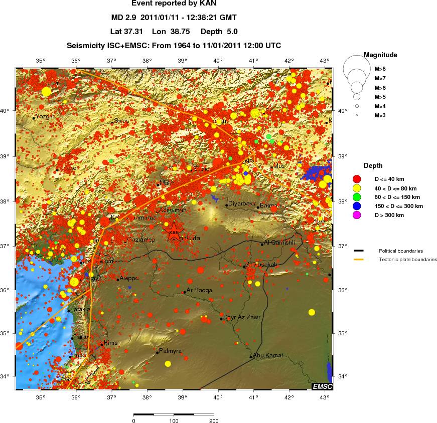regional historical seismicity