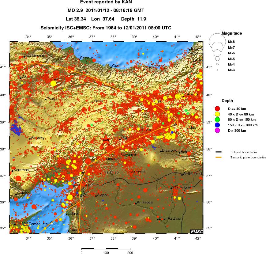 regional historical seismicity