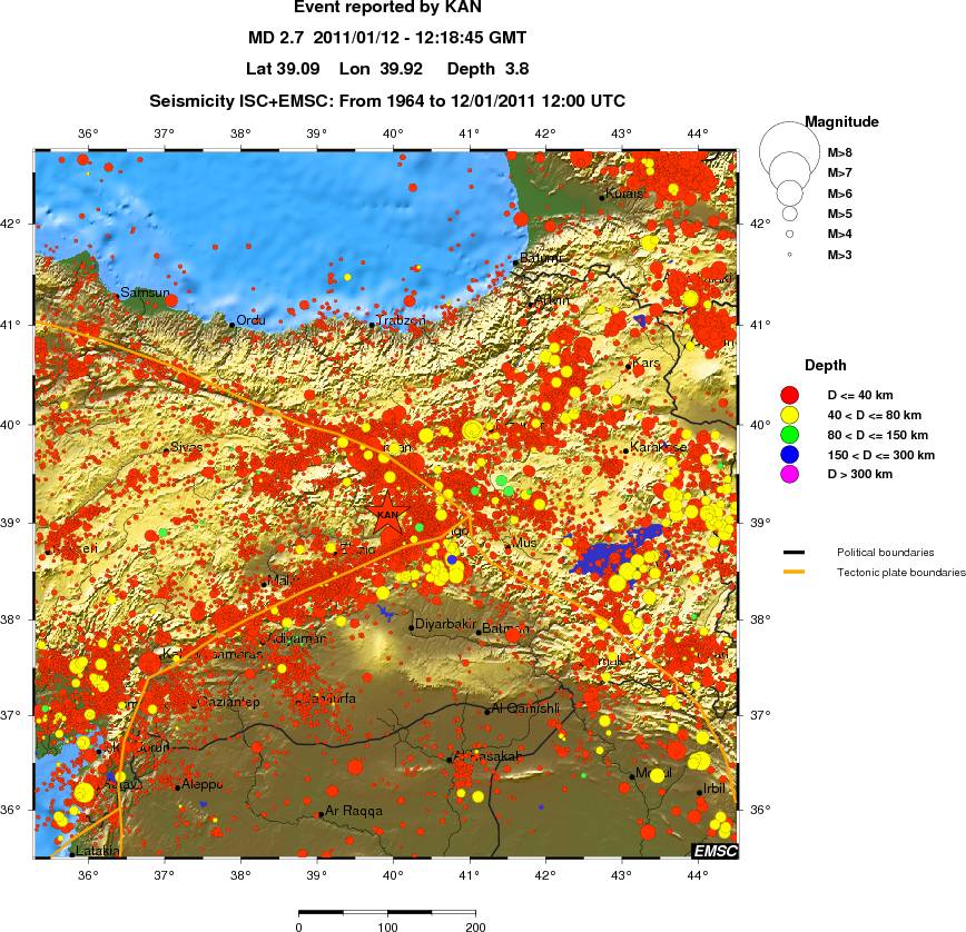 regional historical seismicity