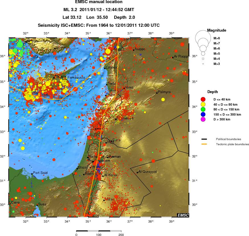 regional historical seismicity