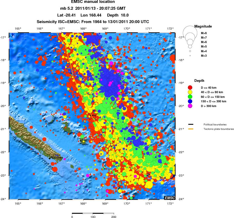 regional historical seismicity