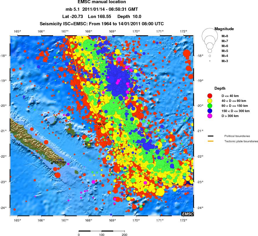 regional historical seismicity