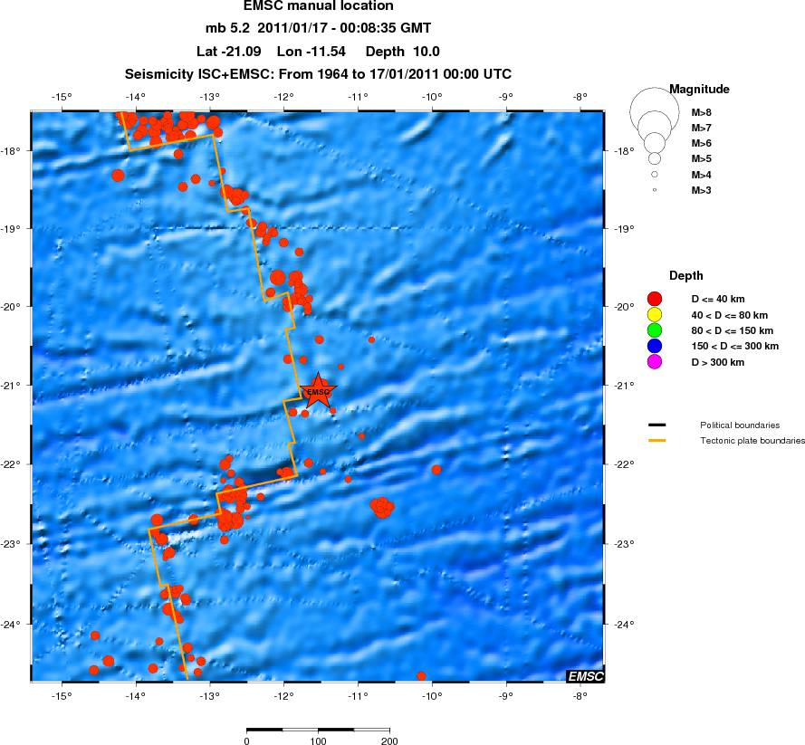 regional historical seismicity