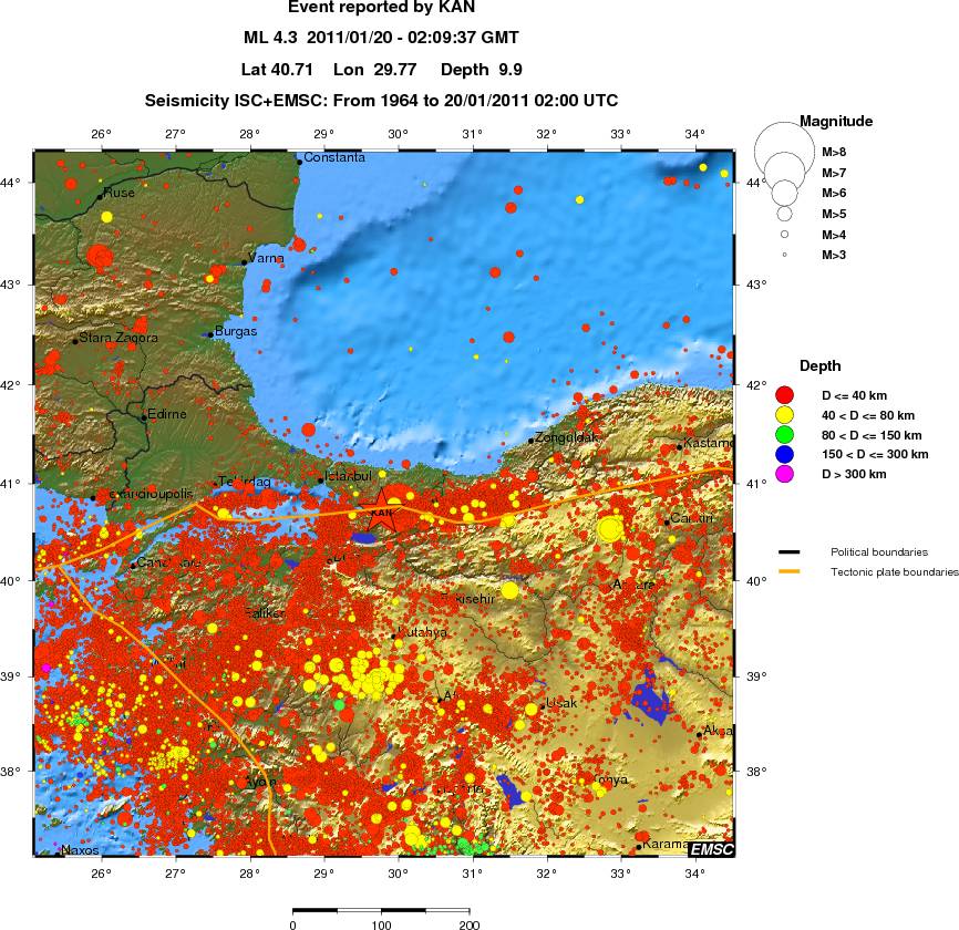 regional historical seismicity