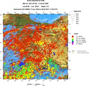 regional historical seismicity