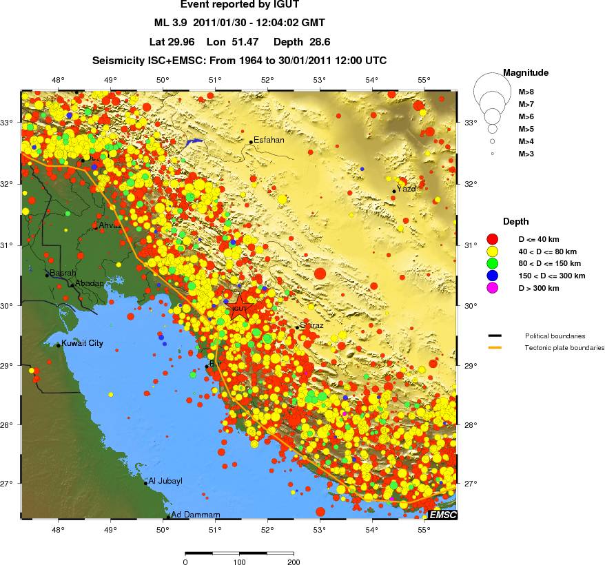regional historical seismicity