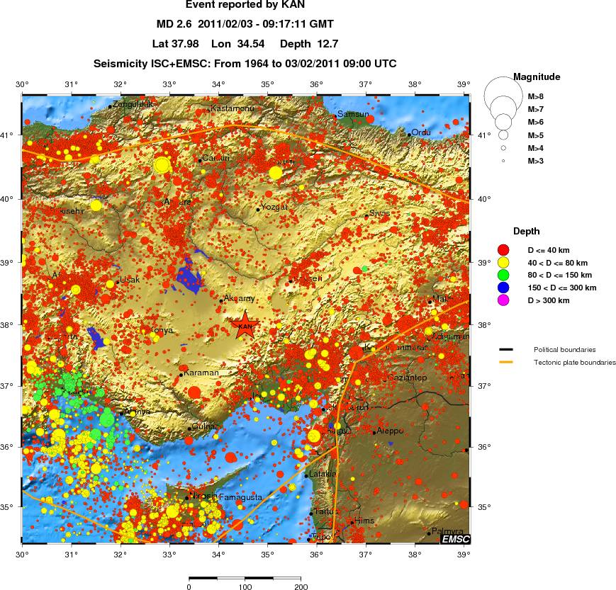 regional historical seismicity