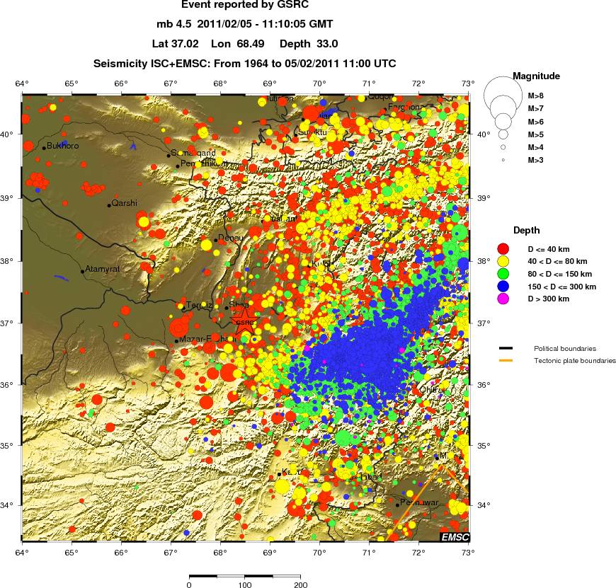 regional historical seismicity