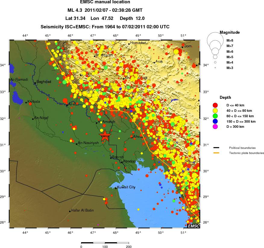 regional historical seismicity