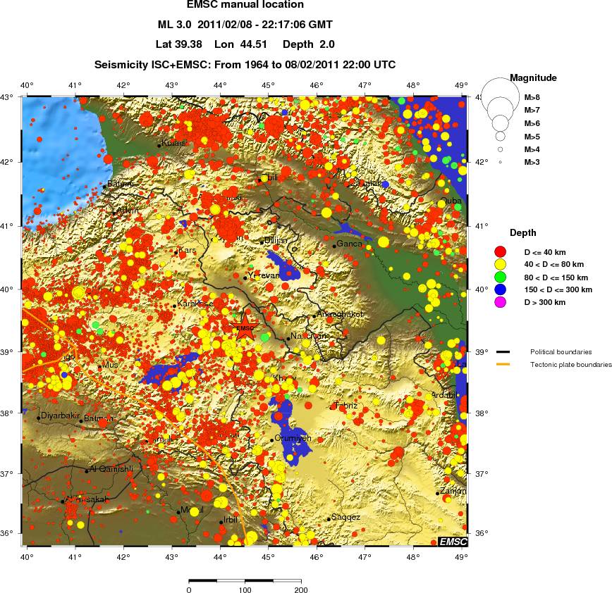 regional historical seismicity