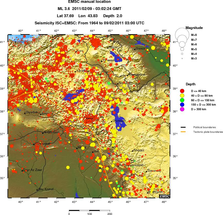 regional historical seismicity