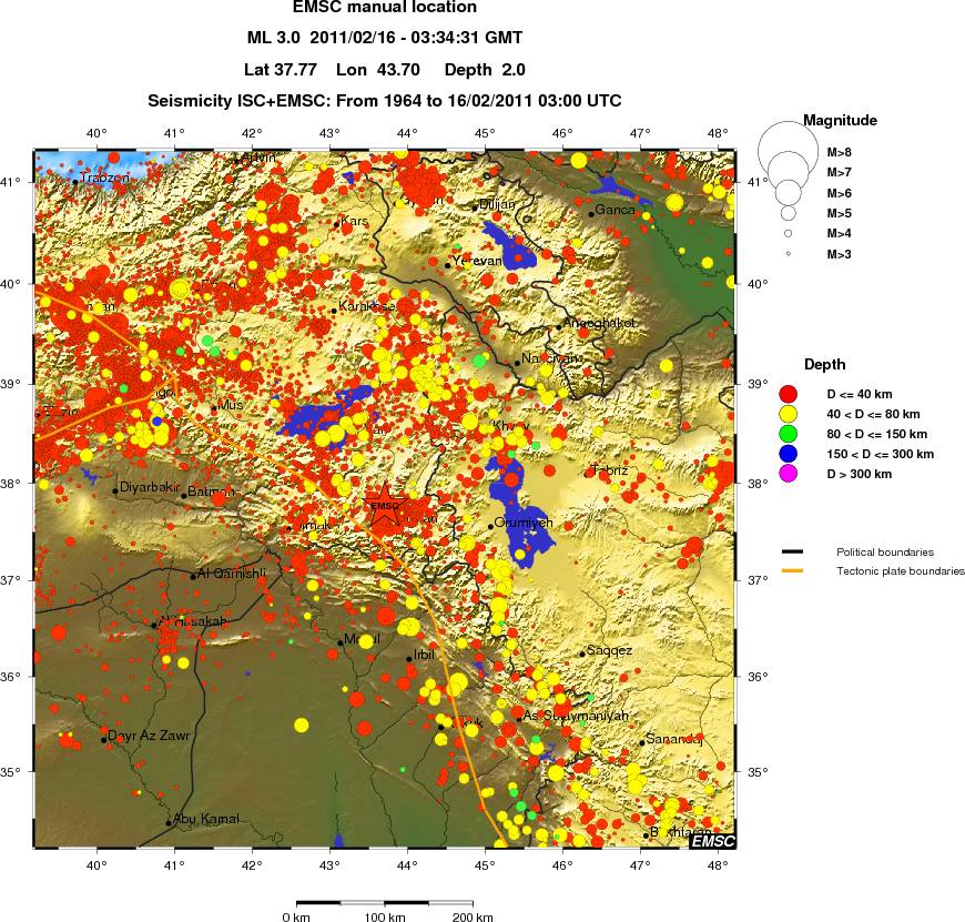 regional historical seismicity