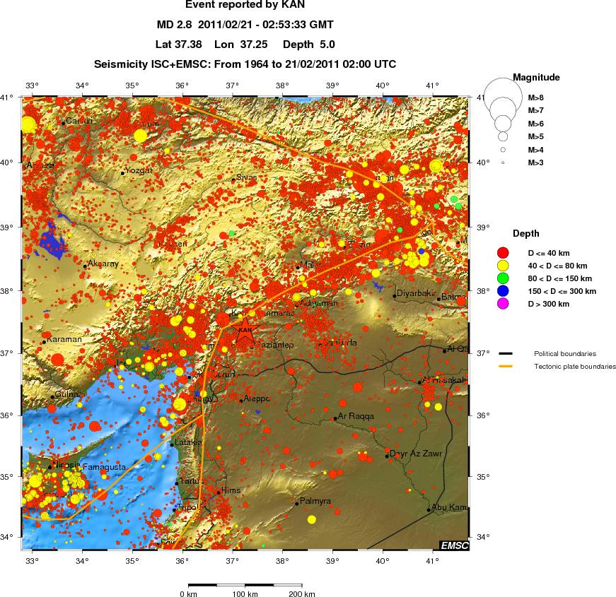 regional historical seismicity