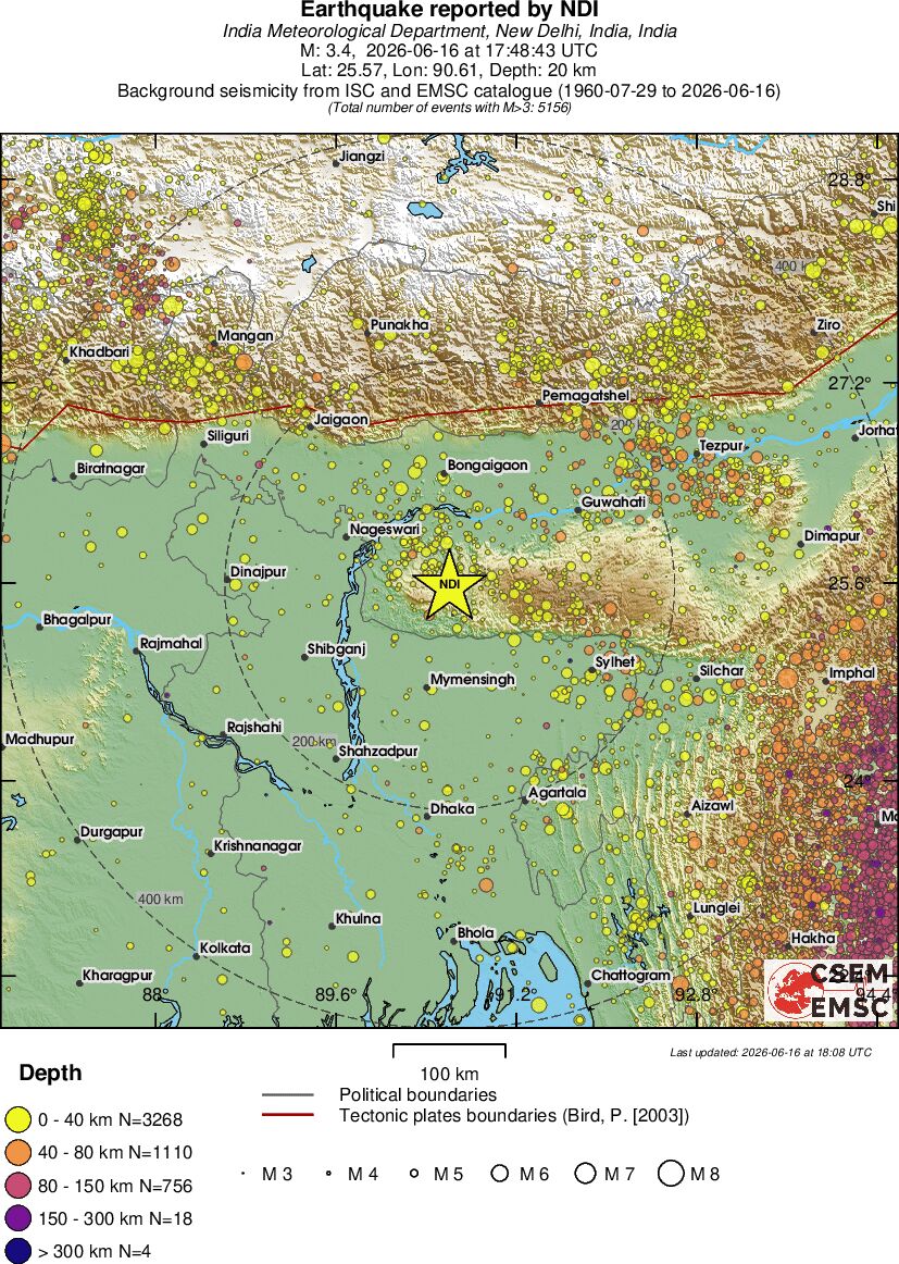 regional historical seismicity