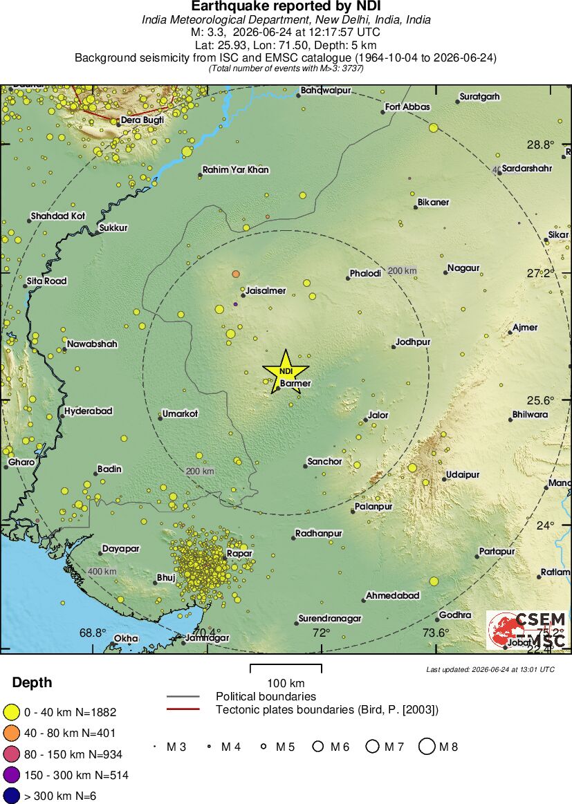 regional historical seismicity