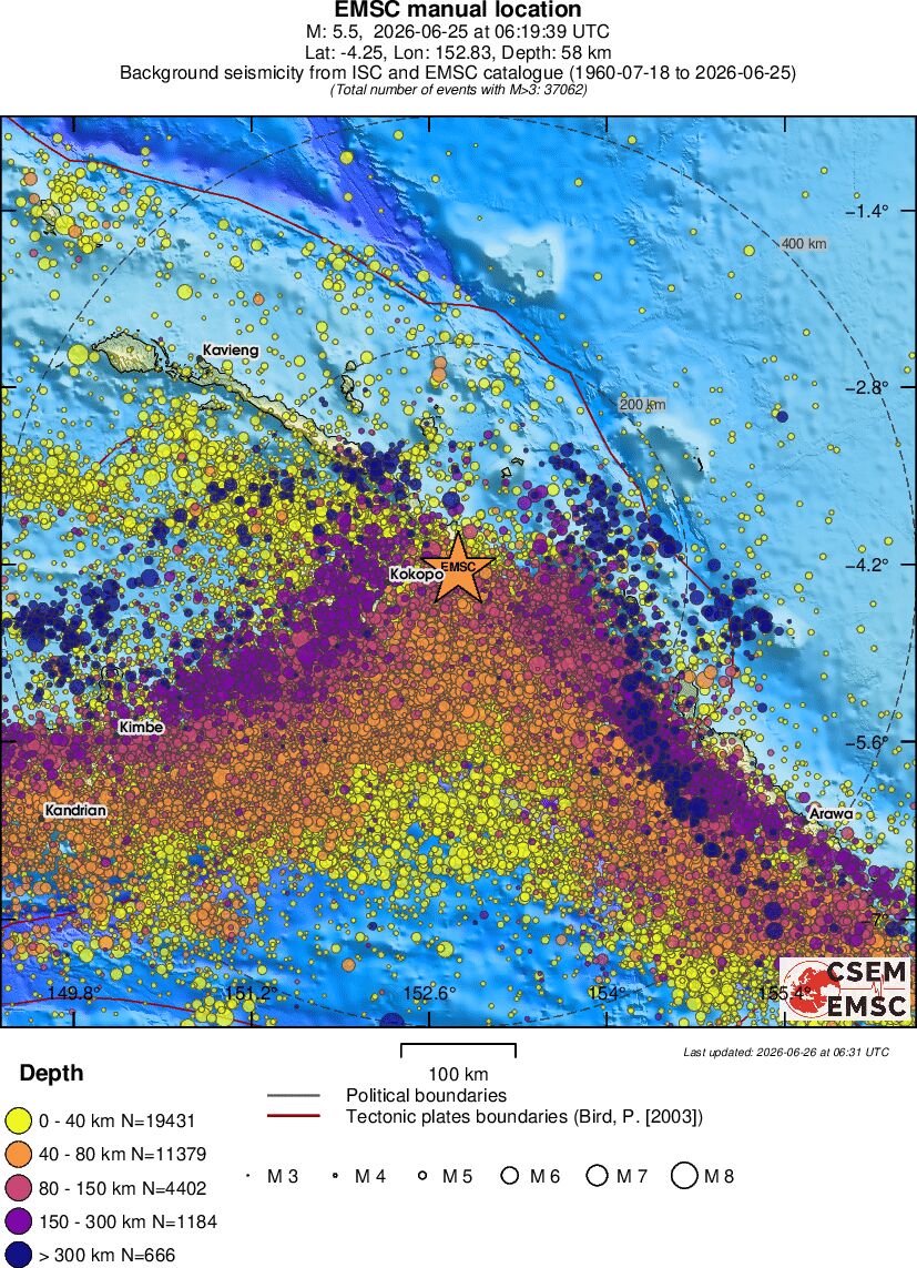 regional historical seismicity