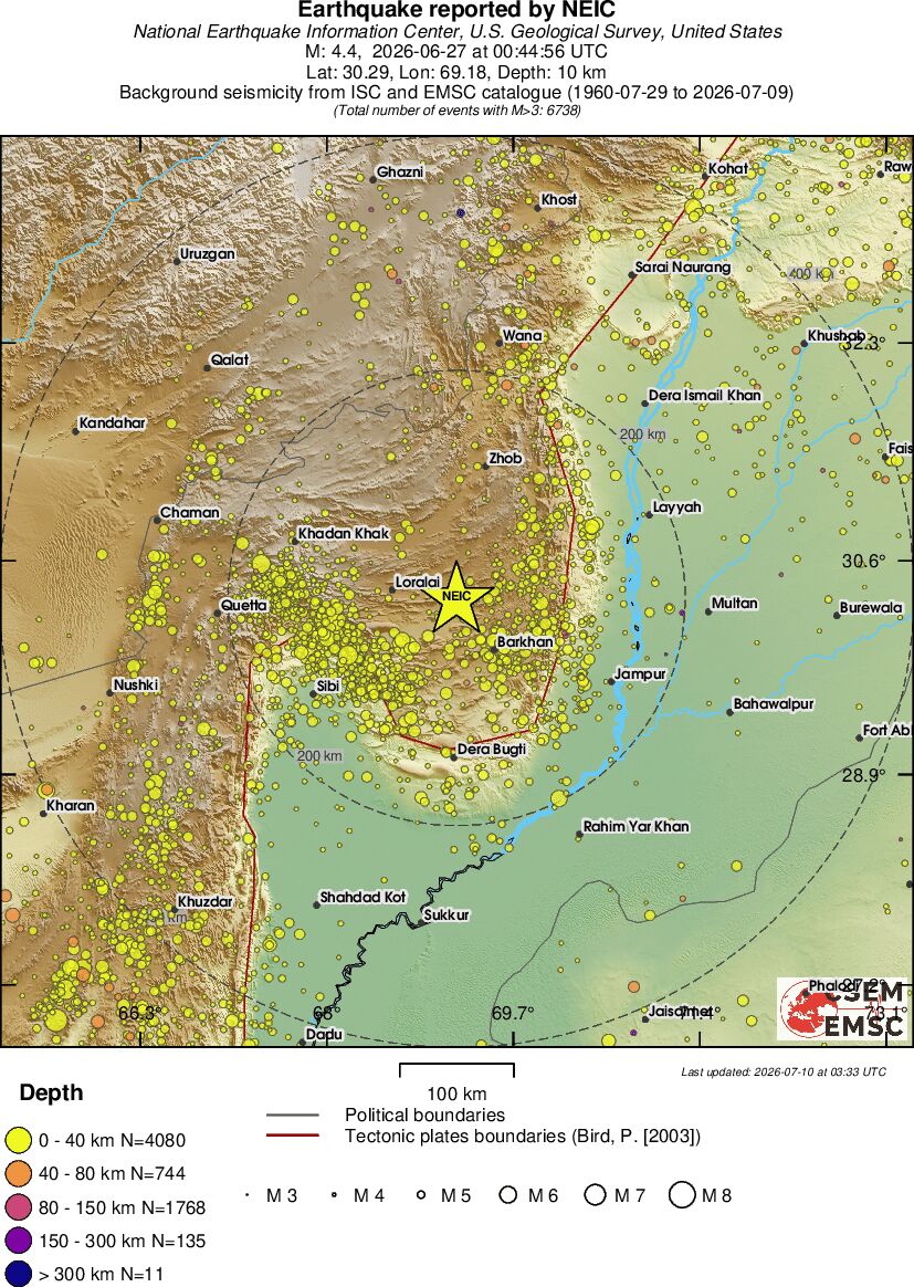 regional historical seismicity