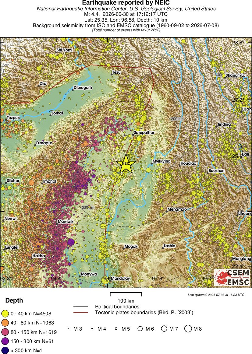 regional historical seismicity