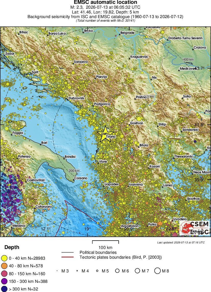 regional historical seismicity