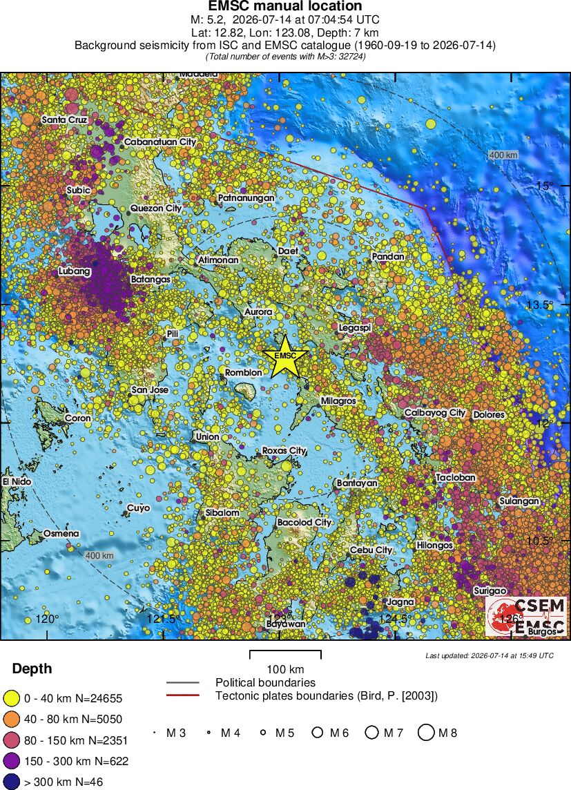 regional historical seismicity
