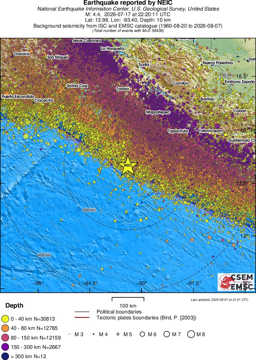 regional historical seismicity