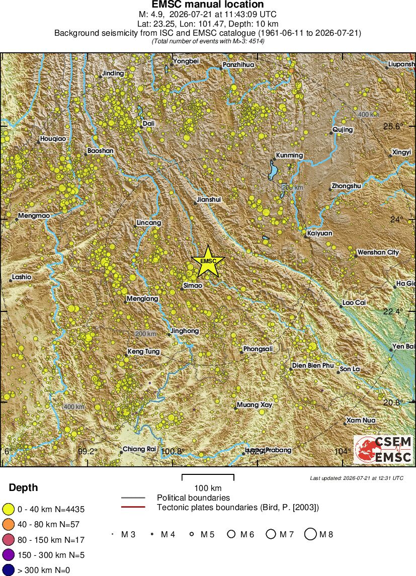 regional historical seismicity
