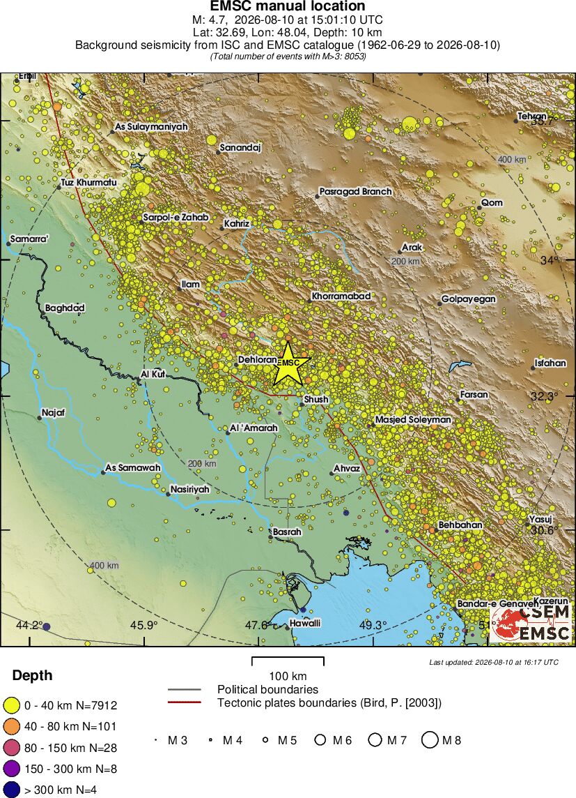 regional historical seismicity
